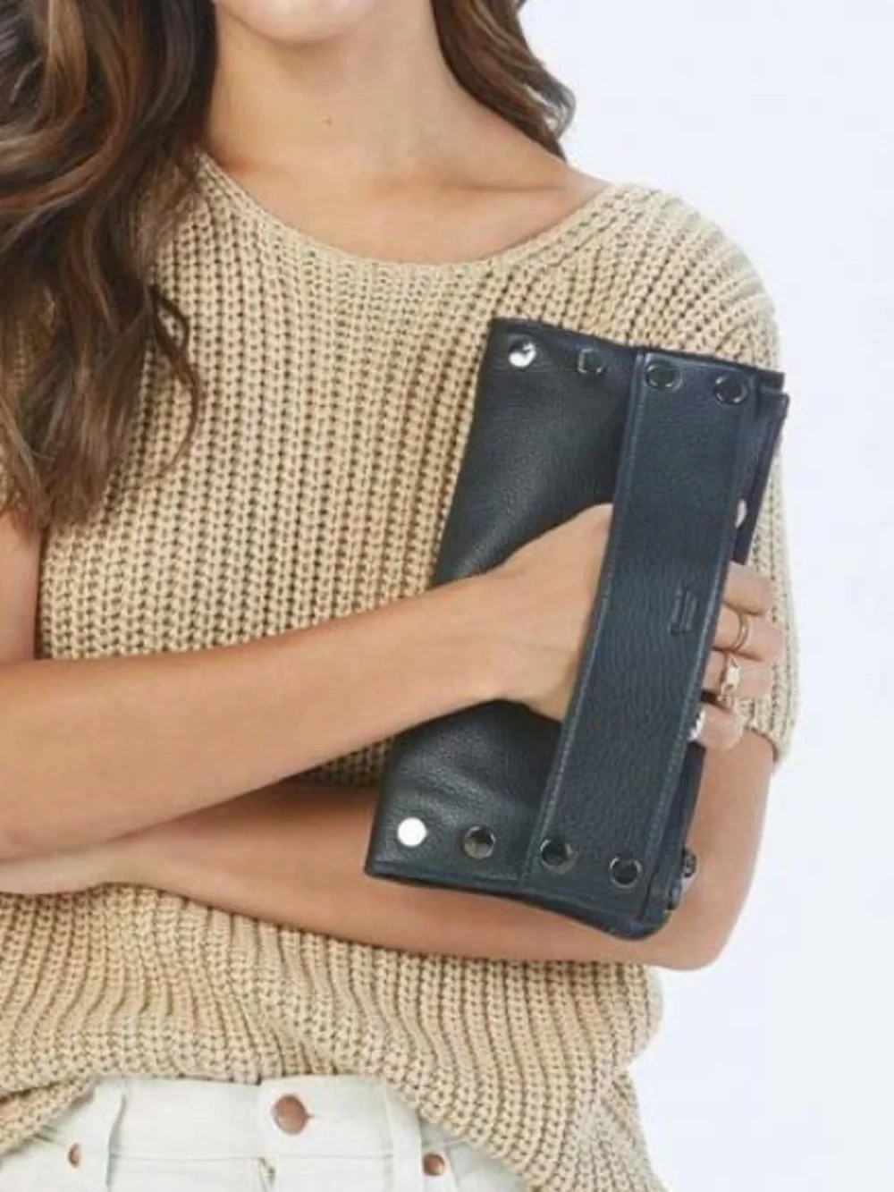 Hammitt Ryan Medium Black Leather Crossbody Bag